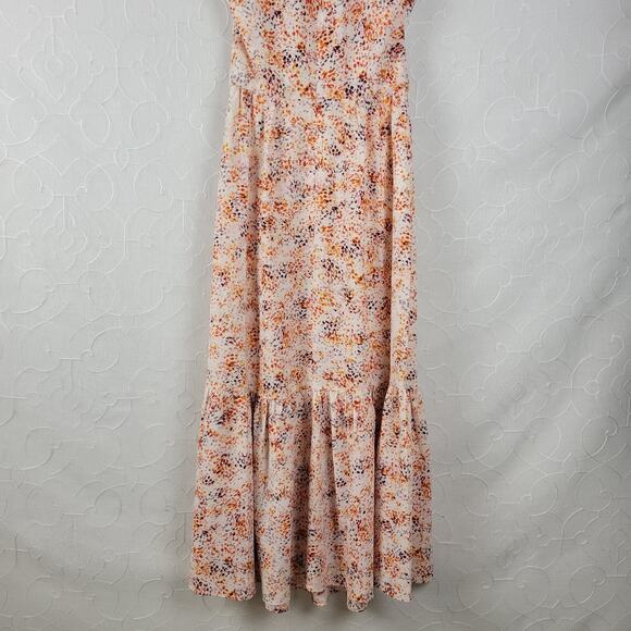 Laundry by Shelli Segal Womens Dress Size 2 Orange Halter Neck Midi Tiered Maxi - Picture 4 of 16